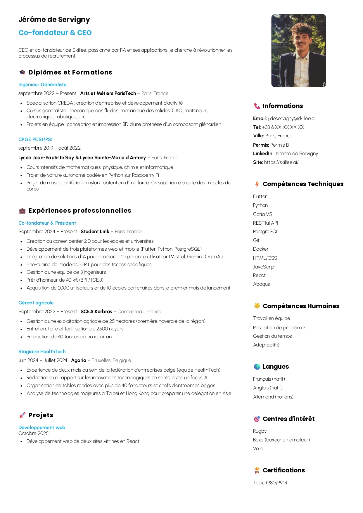 CV généré automatiquement